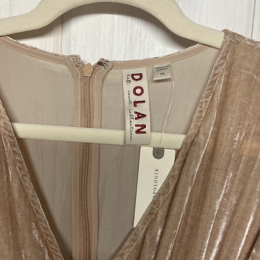 Dolan Anthropologie Left Coast Mandy Crushed Velvet Jumpsuit XS - Picture 4 of 6